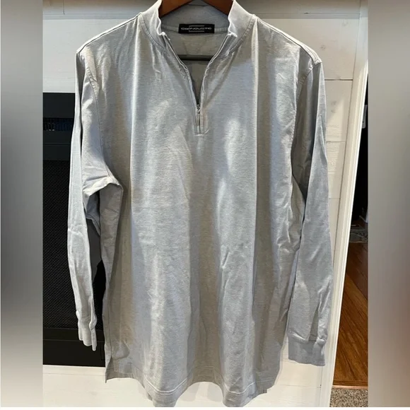 Ralph Lauren RLX Jersey Polo Shirt Carnoustie Gray quarter zip Size large - Picture 2 of 12